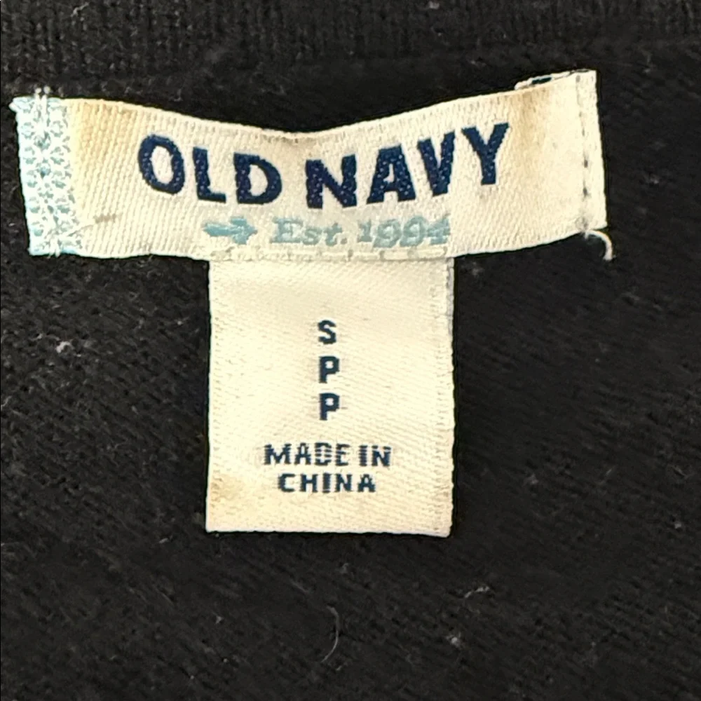 Old Navy Sequin Dress Petite Small Black 3/4 Sleeve Fit & Flare - Picture 6 of 6